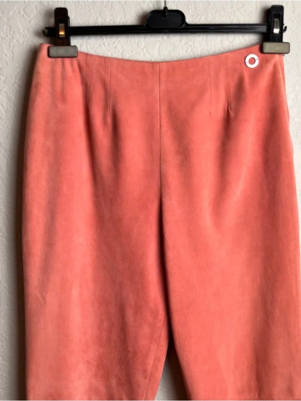 Chanel Vintage 1999 Salmon Pink Suede Goat Skin Pants FR 40 Rare